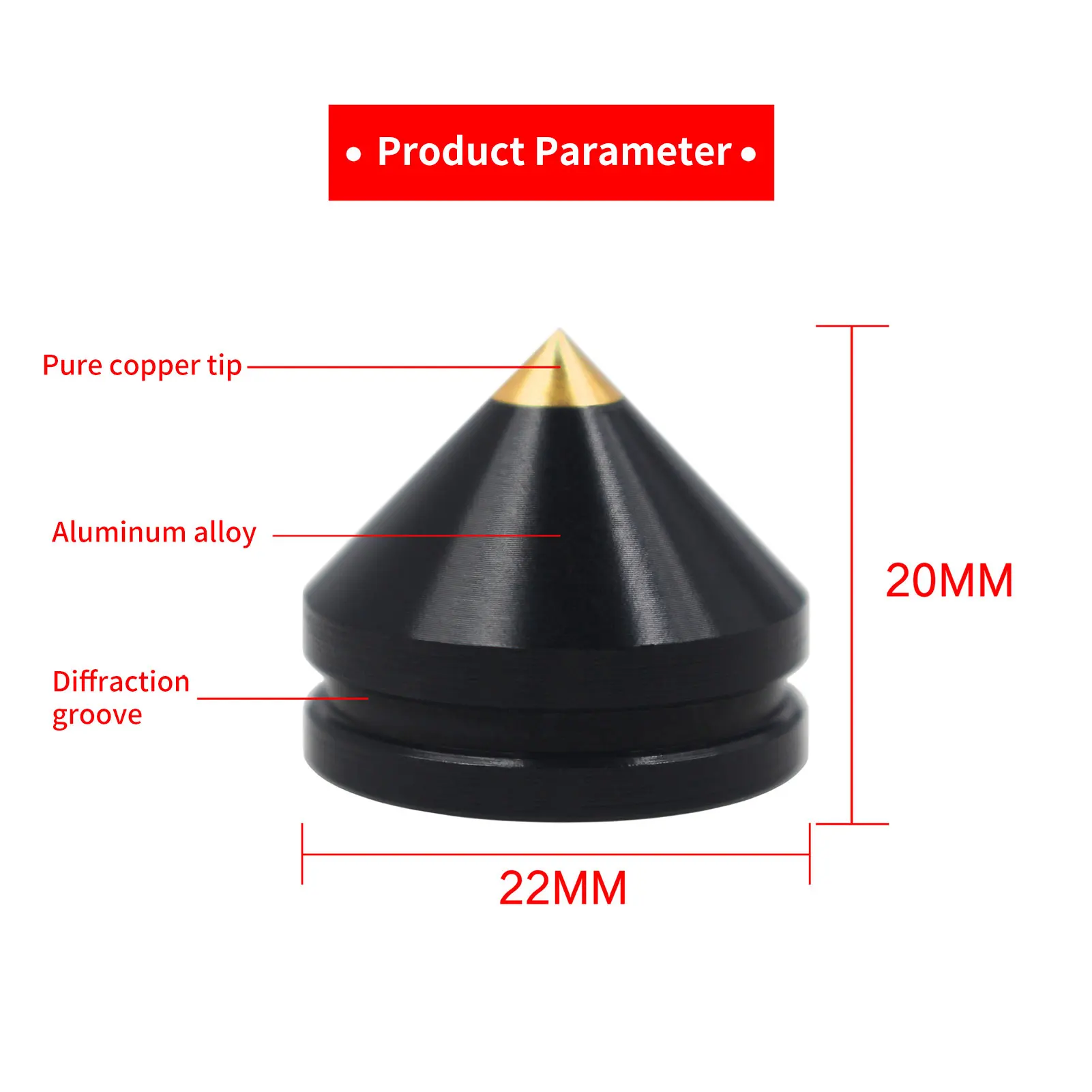 1 PC Speaker Spikes Subwoofer Amplifier Isolation Feet Stand Cone Pad Aluminium Alloy Floor Foot Nail | Электроника