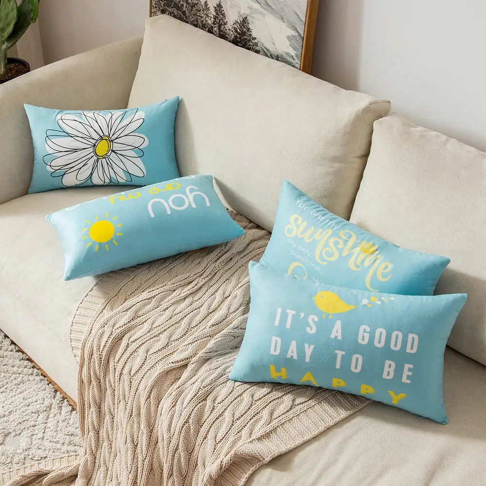 

You are my sun daisy happy bird светло-голубая поясная наволочка для дивана, наволочка для подушки, украшение для дома на заказ 30*50 40*60