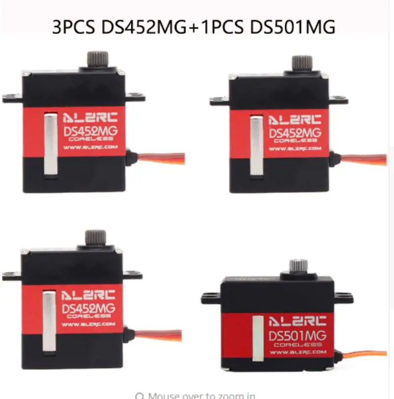 ALZRC 3 шт. металлический механизм DS452 сервоприводы и 1 шт. DS501MG сервопривод для вертолета 380 450 480 RC
