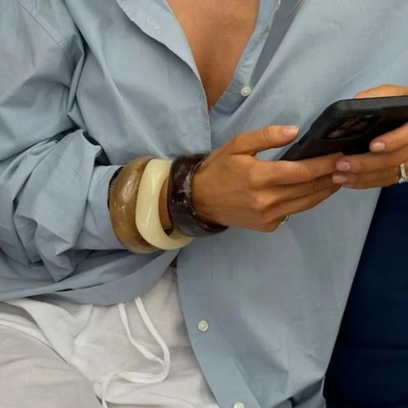 1 шт. винтажные преувеличенные нерегулярные массивные браслеты из акриловой