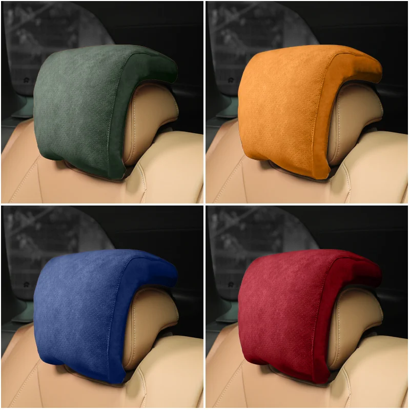 

Car Headrest Neck Pillow Alcantara Suede Fabric Car Neck Headrest Pillow Car Seat Pillow Rest Headrest Memory Foam Headrest