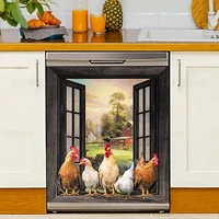 farm chicken dishwasher coverkitchen decor rooster funny chicken family dishwasher mothers day gifts lng142112a05