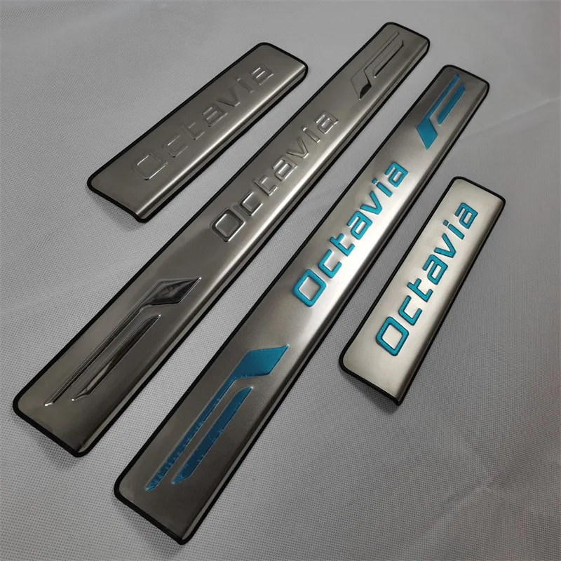 

for Skoda Octavia 2009-2018 Stainless Scuff Plate Door Sill Entry Panel Cover Threshold Strip Welcome Pedal Trims