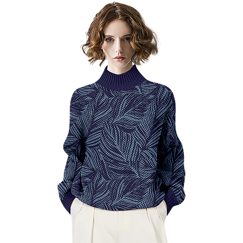 

Standing collar pullover sweater women 2022 spring new retro lazy wind loose casual knit sweater tops