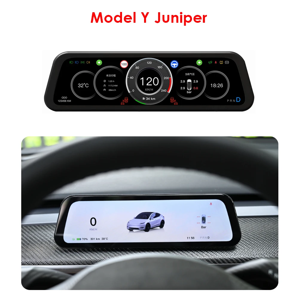 

CSSBOON Dashboard Heads Up Display 9,6-дюймовый экран с поддержкой CarPlay Android Auto для Tesla Model 3 Y 2016-2025