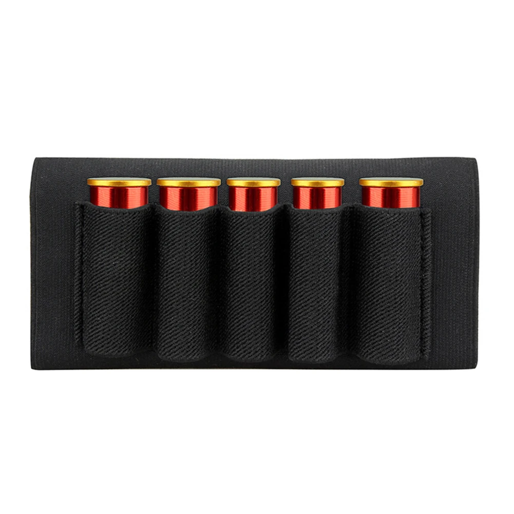 

5 Round 12/20 Gauge Outdoors Hunting Buttstock Shell Holder Ammo Pouch Holster Airsoft Gun Bullet Mag Durable Hunting Accessory