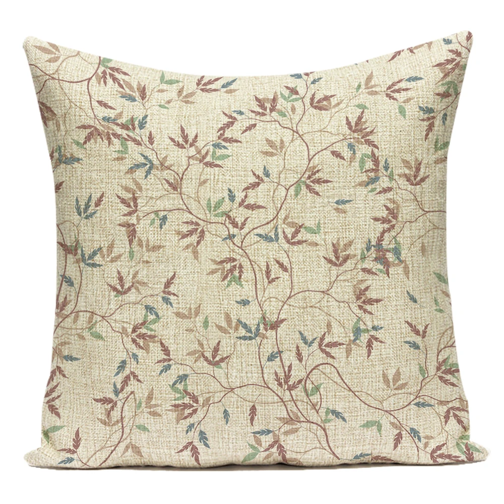 

Nordic Velvet Cushion Cover Artistic Flower Home Decor Summer Pillowcases for Pillows 45x45 Polyster Linen Floral Textile E2028