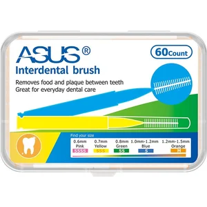 Imported 60Pcs 0.6-1.5mm Interdental Brushes Health Care Tooth Push-Pull Removes Food And Plaque Better Teeth