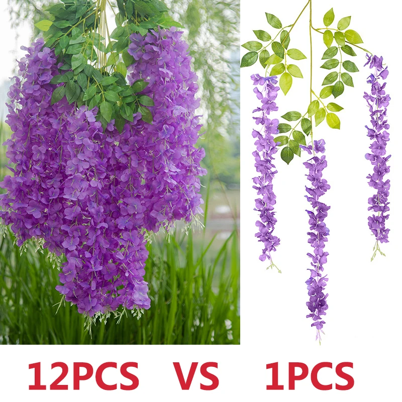 76cm Artificial Green Plants Hanging Ivy Leaves Radish Seaweed Grape Fake Flowers Vine Home Garden Wall Party Decoration images - 6