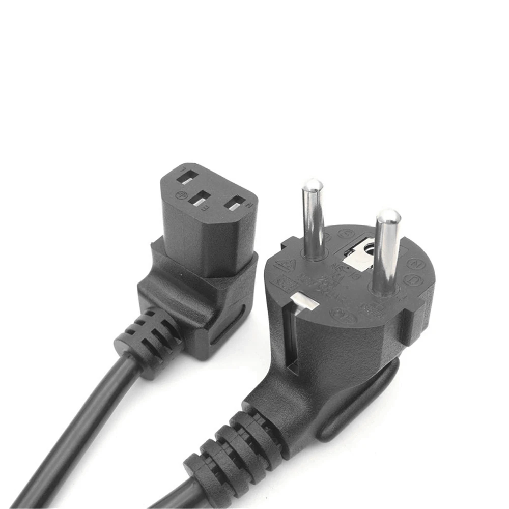 

Угловой компьютерный EU кабель питания C13 Европейского типа F адаптер штекер к IEC C13 Удлинительный шнур для монитора PDU Antminer принтера 100 мм