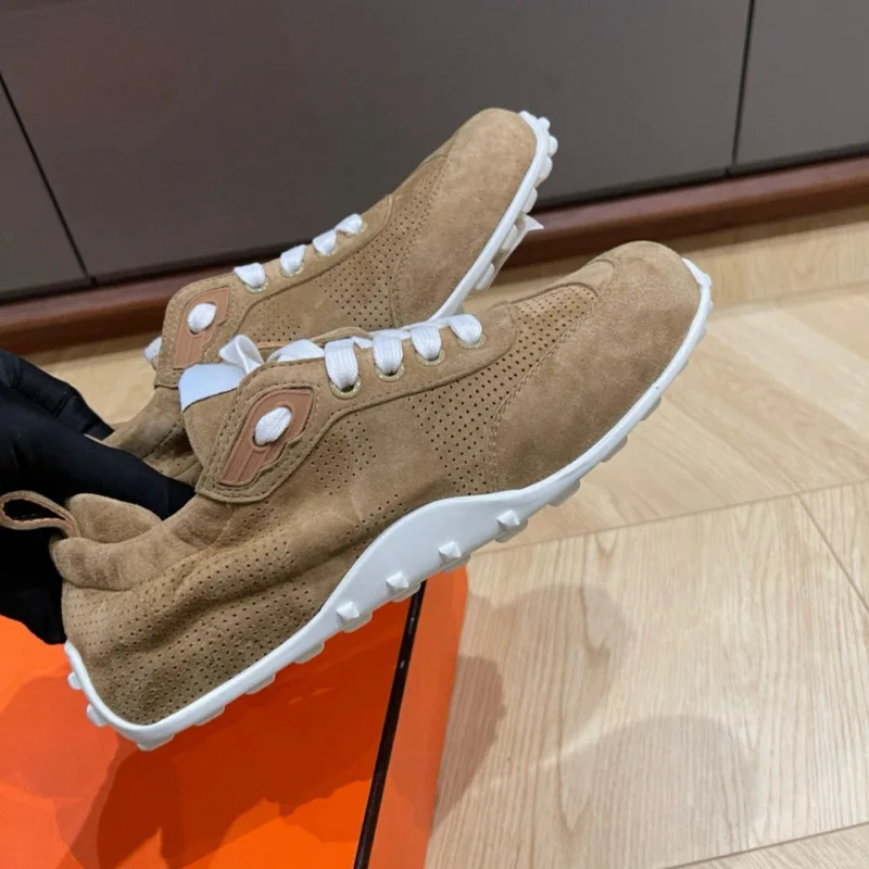 Нишевые туфли Meila De Retro Dexin со удобной спинкой эластичные и перфорированные