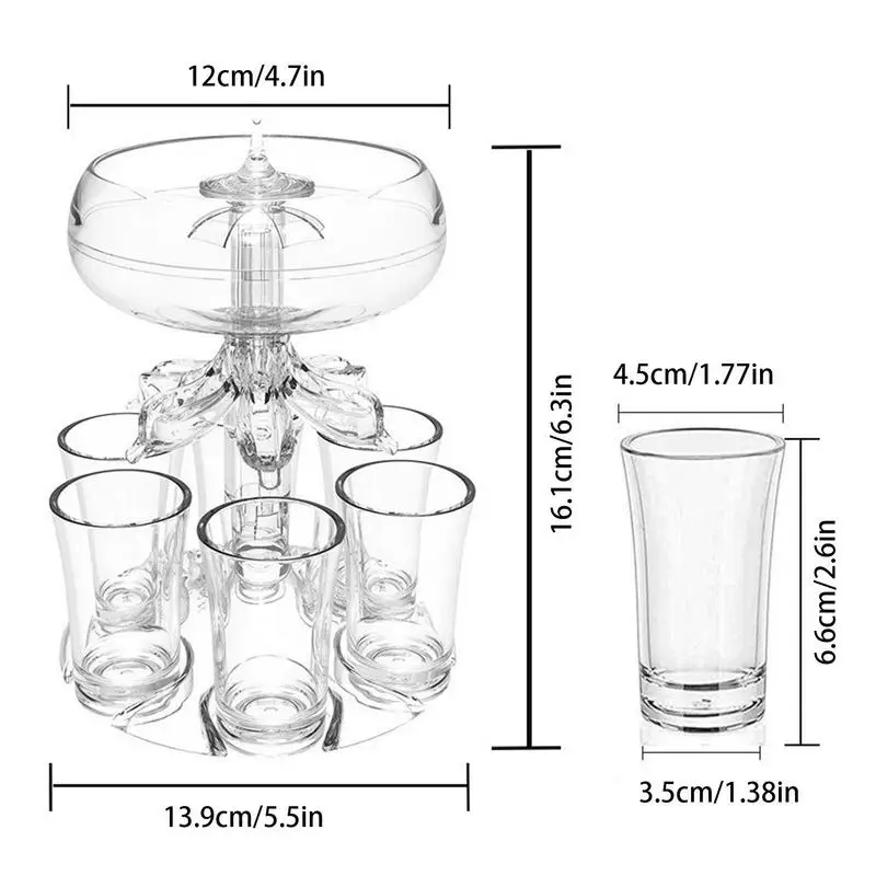 

6 Shot Glass Games Dispenser Wine Whisky Beer Wine Liquor Dispenser Bar Accessories Party Games Drinking Tools