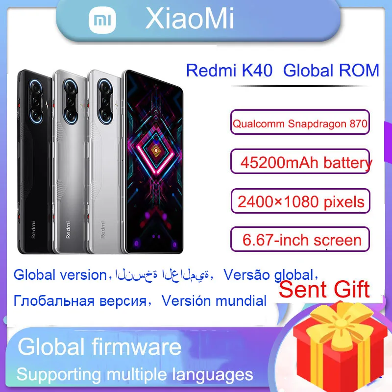 Xiaomi Redmi K40 Gaming Smartphone 128GB Dimensity 1200 Octa Core 120Hz Display 64MP Camera cellphones