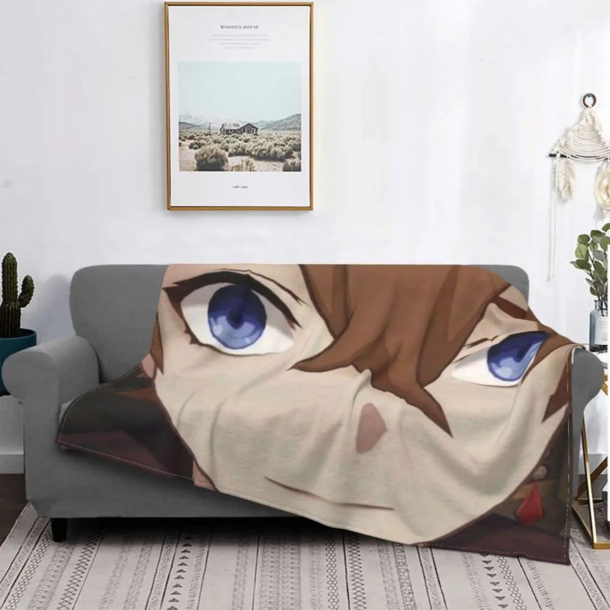 

Легкое дышащее супермягкое удобное одеяло в стиле аниме для дома и офиса, геншин плед для кровати