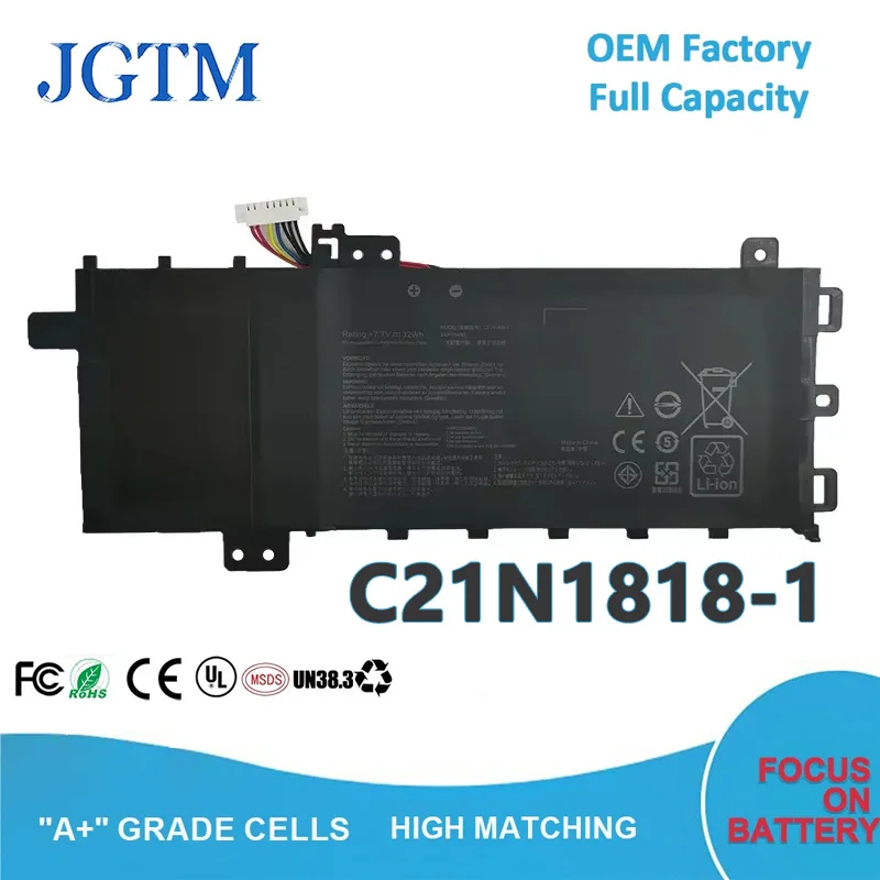 JGTM C21N1818-1 Аккумулятор для ноутбука ASUS B21N1818 B21N1818-1 B21N1818-2 15 X512FA X509FB A509FA A409FL F509FJ X509UA