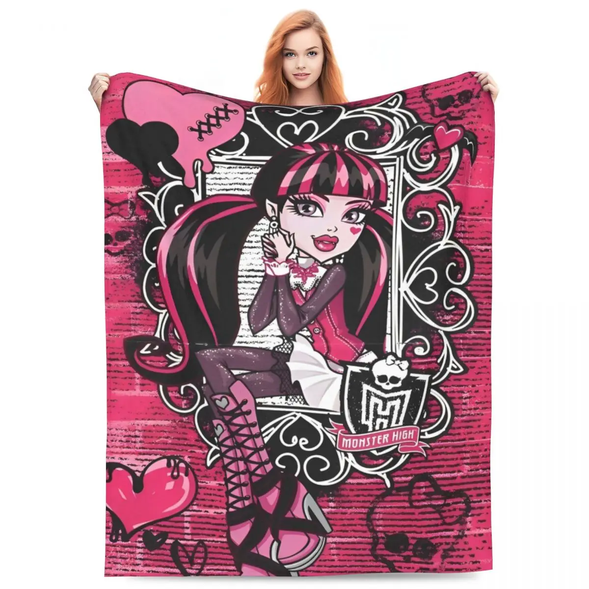 Флисовое одеяло с рисунком монстра Дракулатура вампир потрясающее для дома