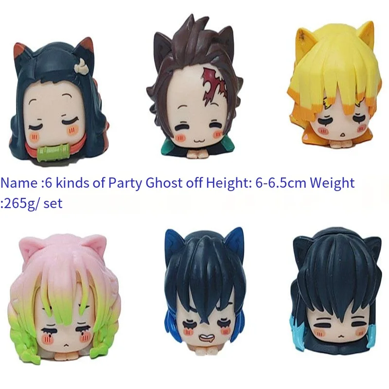 

6CM Anime Figure Demon Slayer Cute Nezuko Tanjirou Zenitsu Inosuke Kyoujurou Kanawo Kawaii Toy Q Version PVC Model Kids Gifts
