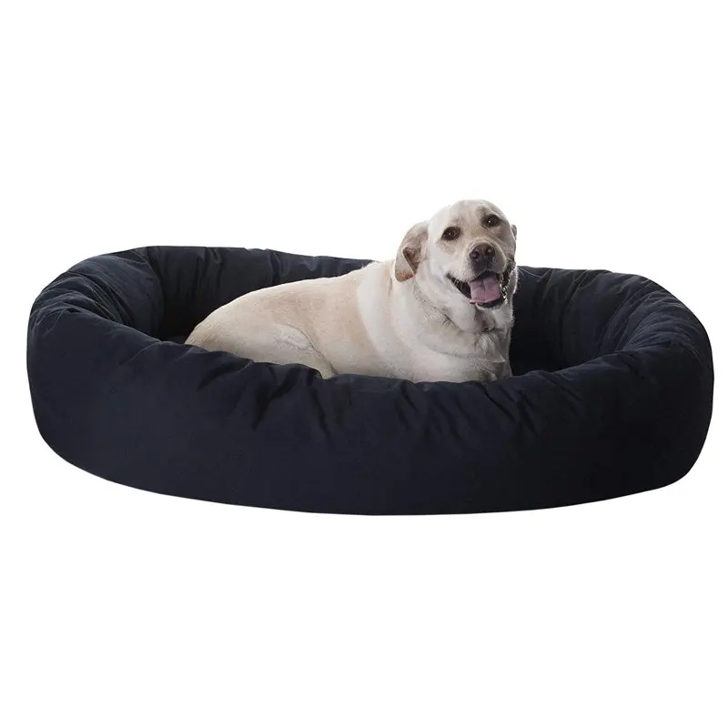 

New Bagel Pet Bed For Dogs, Black, Extra Large Soft Sleep House Cushion Pet Product Accessories
