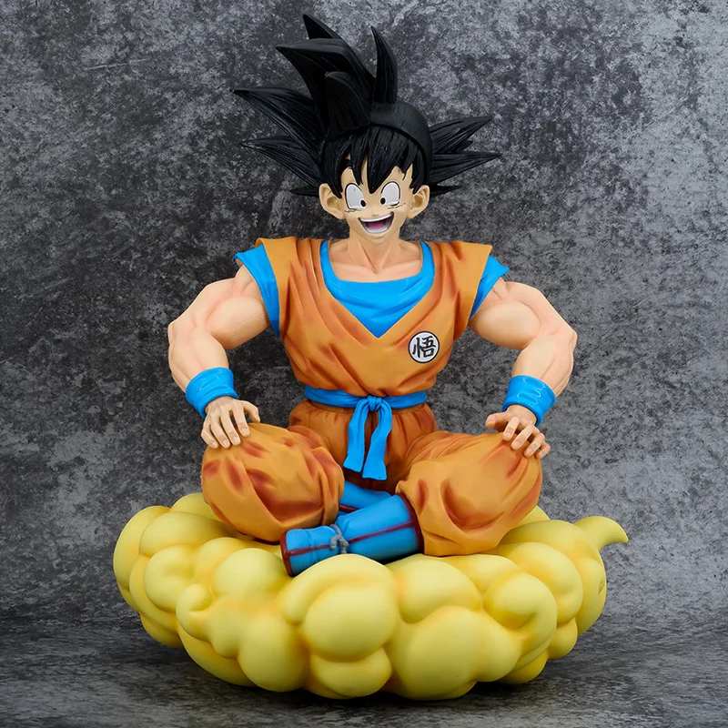 

38cm Dragon Ball Anime Figure Son Goku Action Figurine Super Saiyan Gk Somersault Cloud Figurine Room Ornament Birthday Gift