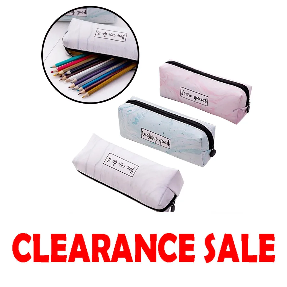 

Мраморный пенал из искусственной кожи, простой узор, многофункциональный чехол для карандашей для офиса, милый вместительный водонепрониц...
