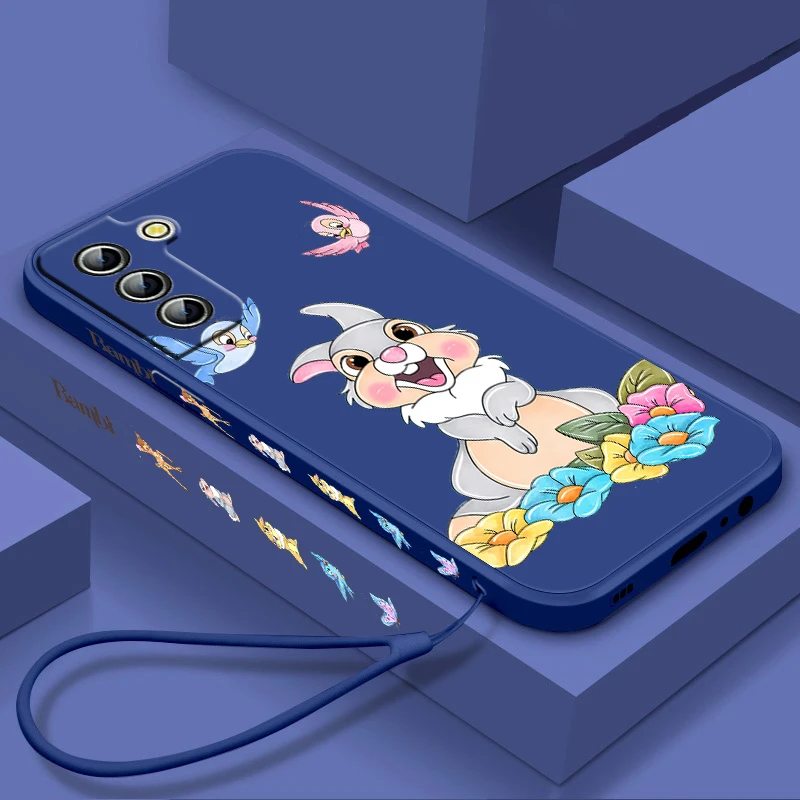 

Anime Bambi Cute Phone Case For Samsung Galaxy S23 S22 S21 S20 S10 S9 Ultra Plus Pro FE Liquid Left Rope Phone Case Coque Capa