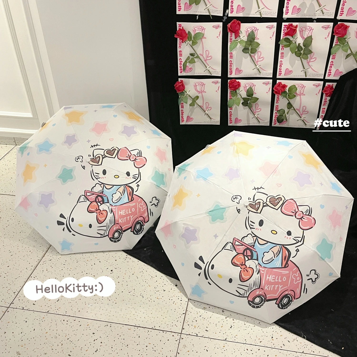

Sanrio Hello Kitty Automatic Umbrella Kawaii Cartoon Rain Sun Umbrellas Windproof Multi-color Umbrella Automatic Open Close