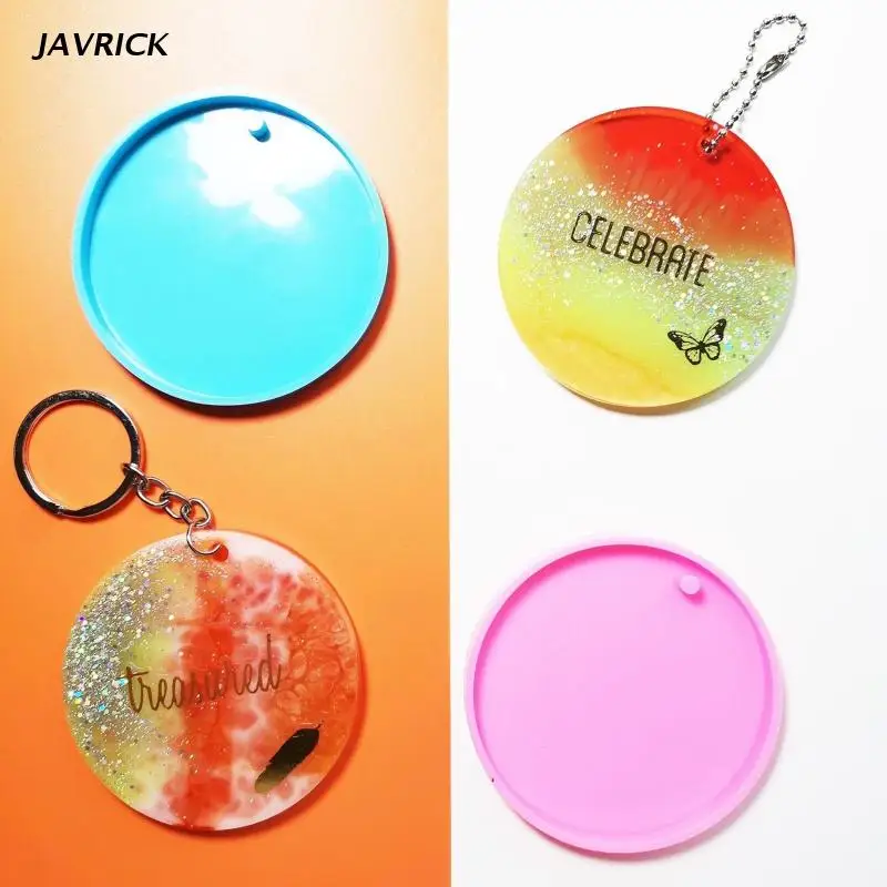 

Resin Casting Silicone Mold Large Round Keychain Pendant Jewelry Mould DIY