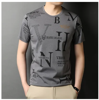 

2023 Short Sleeve Tshirt for Men Cotton Round Casual O Neck Tops Tees