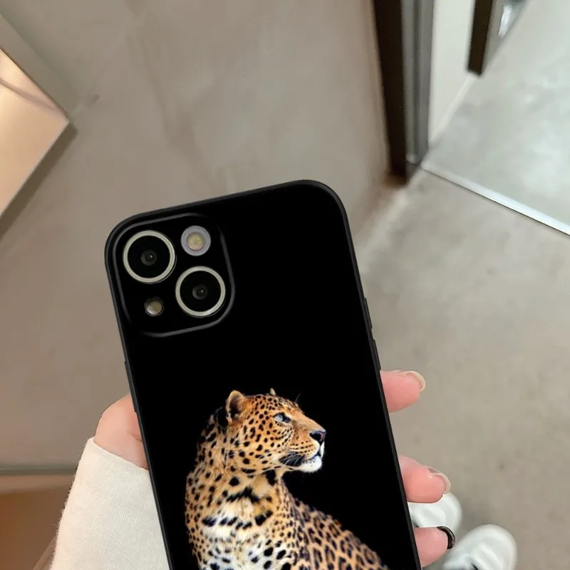 cool leopard Animal Phone Case FOR IPhone 14 13 11 12 Pro 8 7 Plus X 13 Pro MAX XR XS MINI Black Covers