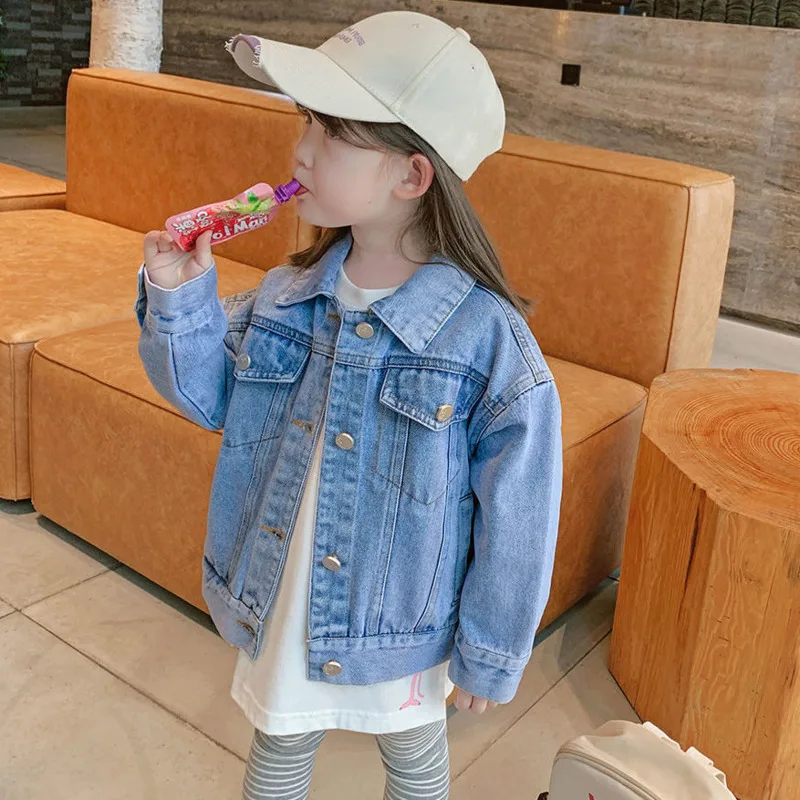 

Smile Face Denim Coat Blue Jean Jacket Korean Baby Girl Kids Clothes Jackets For Teens Girls Women Clothing Childrens Outwear