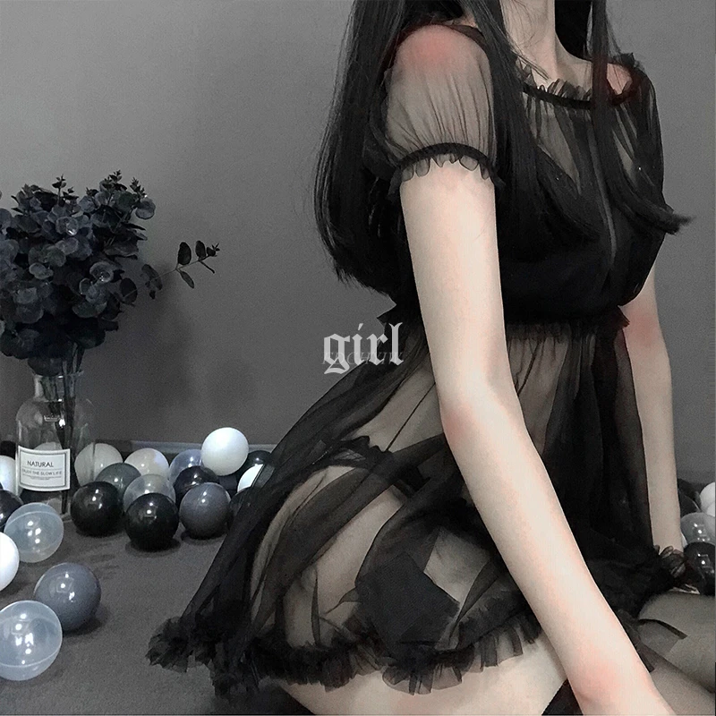 Ночная сорочка женская кружевная сексуальное белое нижнее белье |