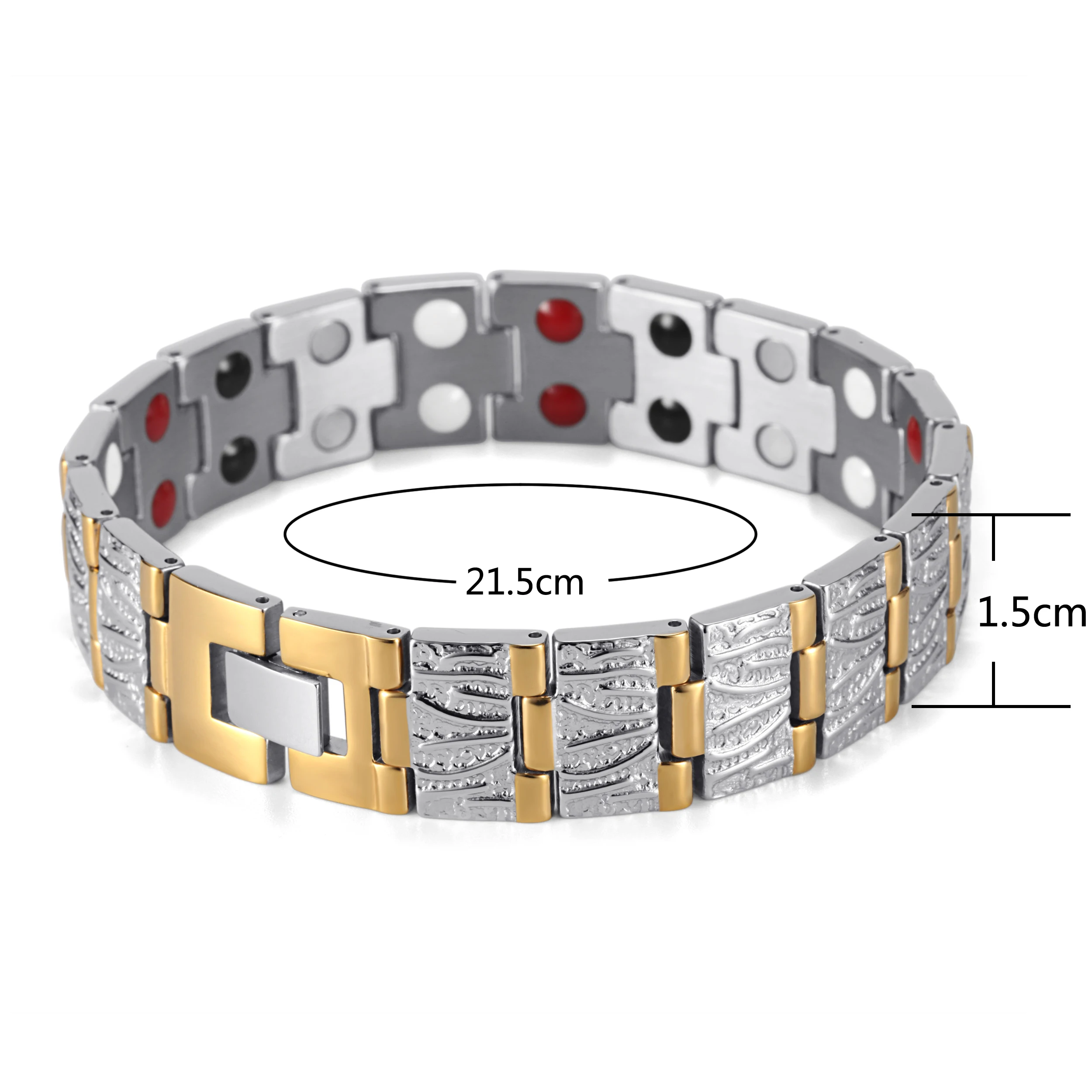 Мужские браслеты RainSo из нержавеющей стали с магнитной терапией ювелирные