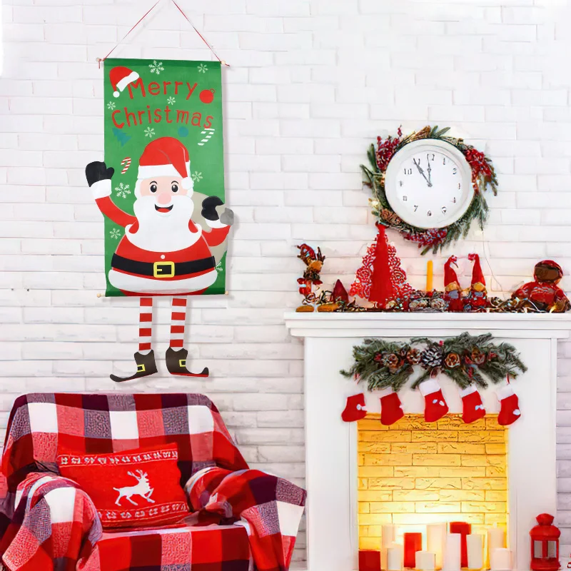 

Decorations 1pc Christmas Element Hanging Flag
