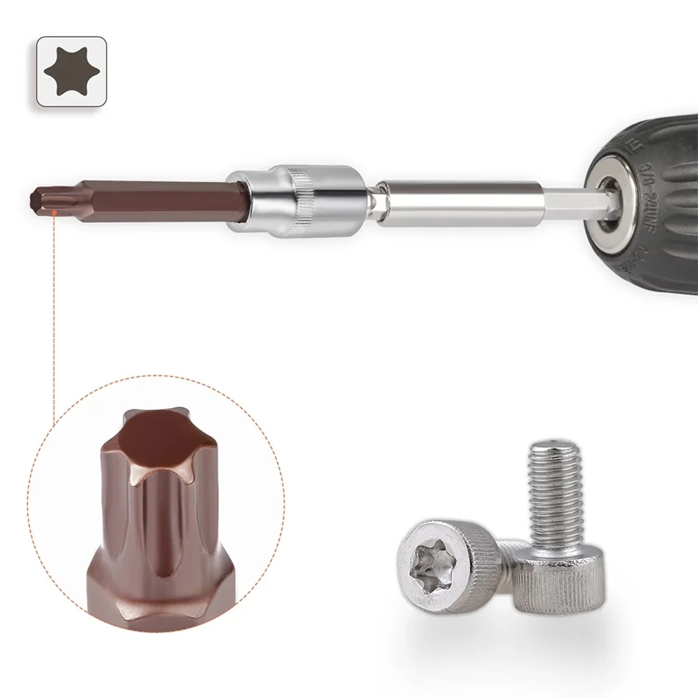 

Torx Star Screwdriver Bits 30mm & 75mm Hex Shank T20/T25/T30/T40/T45/T50/T55 Impact Driver Magnetic Anti Slip Electric Hex