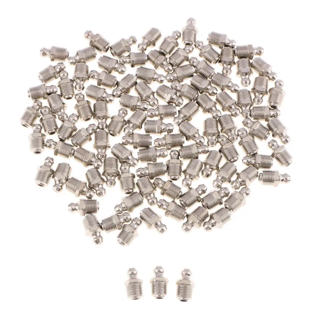 100 шт. метрические гидравлические смазочные фитинги Zerk стальной прямой комплект