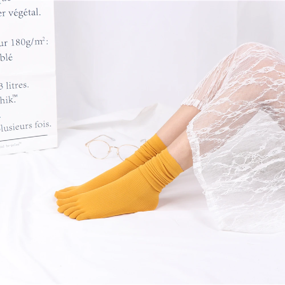 Женские новые модные летние весенние удобные бархатные носки с пятью пальцами