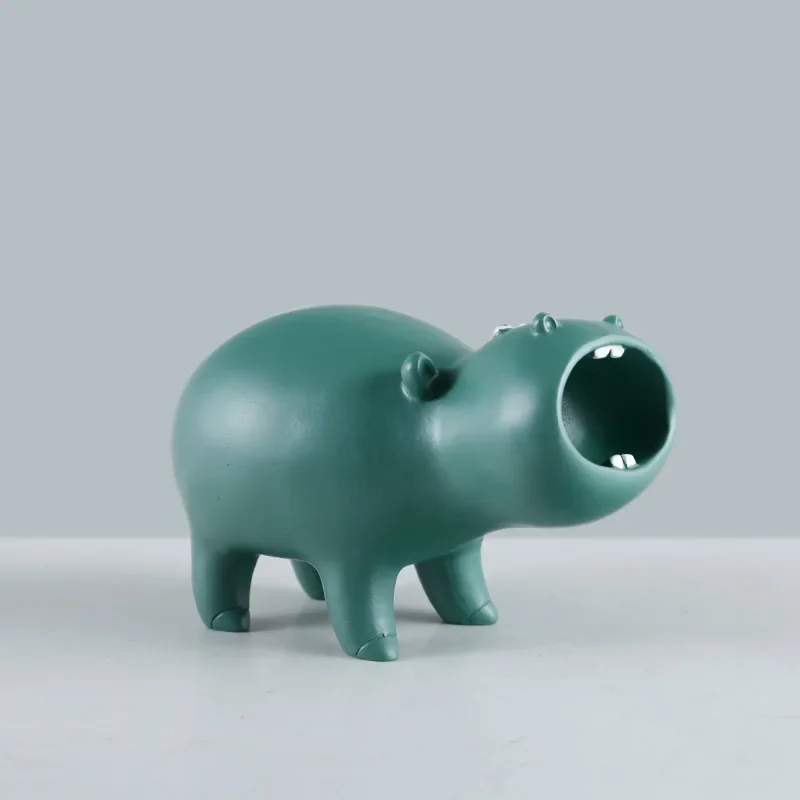 Креативная маленькая копилка бегемота скульптура из смолы крыльцо гостиная