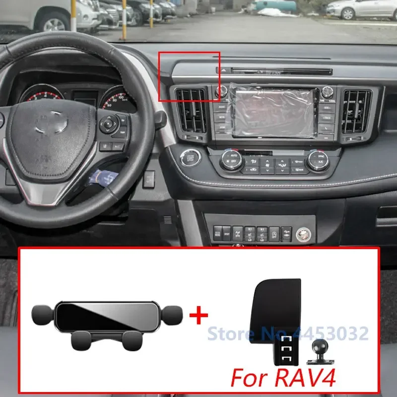 

Автомобильный держатель для Toyota RAV4 XA40 2013-2019, зеркальный гравитационный кронштейн, подставка для GPS, воздуховод с базовыми аксессуарами