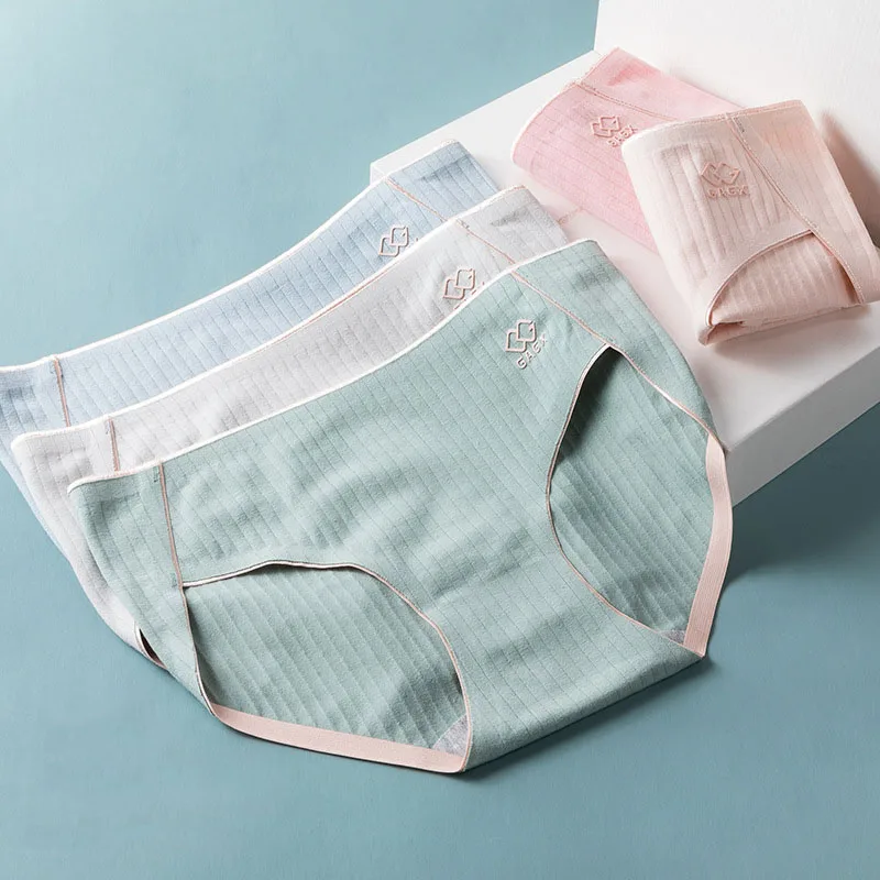 

Roseheart Women Fashion Green Skin Cotton Mid Waist Panties Underwear Lingerie Briefs Underpants M L XL Seamless Plus Size
