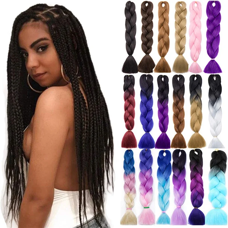 S Synthetic Braiding Hair Extensions Packs Ombre Braiding Hair For Women Wholesale 24