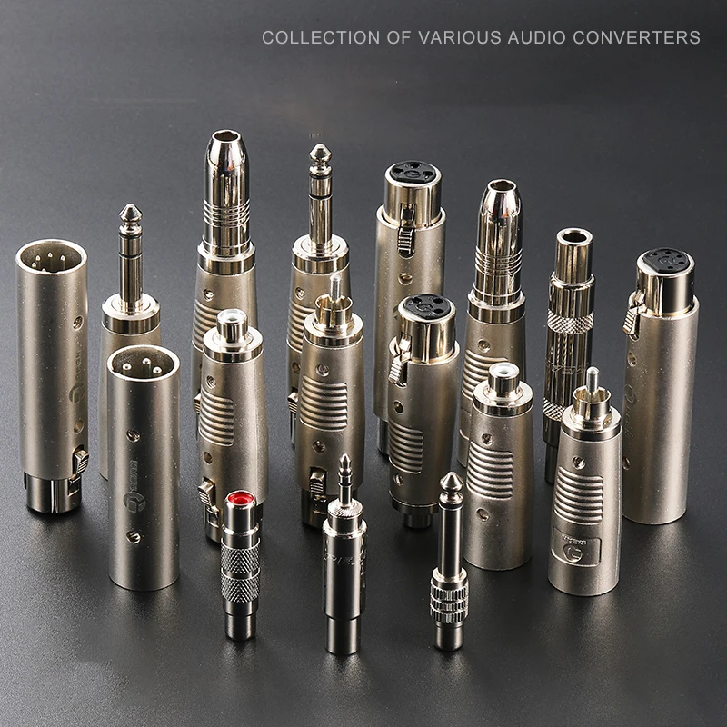 

3.5/6.35mm Double Pass Jack Plug RAX XLR RCA Audio Converter Head 3.5/6.35 Gold-plated Stereo Headphone Speakers Plug Adapter