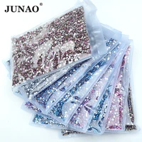 junao ss3 ss30 bulk package flatback crystal rhinestones non hotfix strass stone decorative glass diamonds for diy clothes shoes