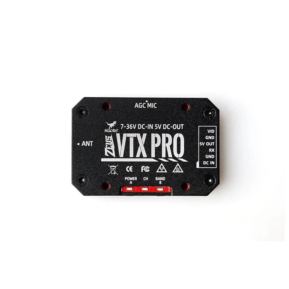 HGLRC Zeus VTX PRO 1 6 Вт 5 8G передача изображения 40 каналов с микрофоном PIT/25/400/800/1