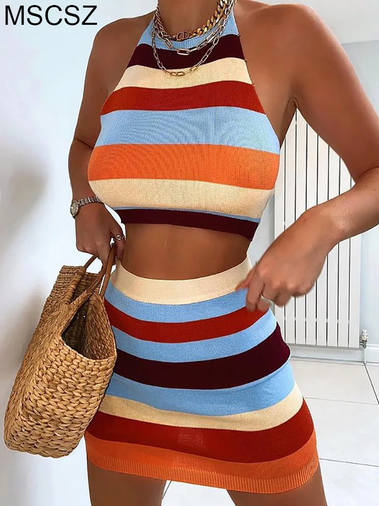 Трикотажный комплект из 2 предметов летний вязаный крючком Пляжный наряд