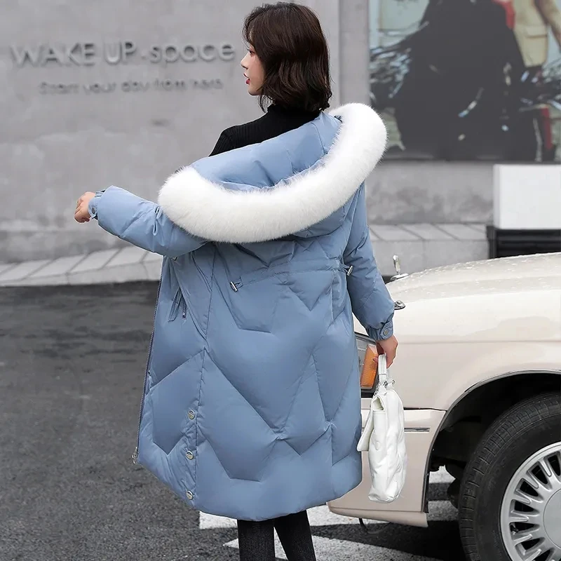 Long Hooded Winter Jackets For Womens 2022 New Korean Down Cotton Parkas Female Loose Cotton-Padded Coats Thicken Warm Overcoats