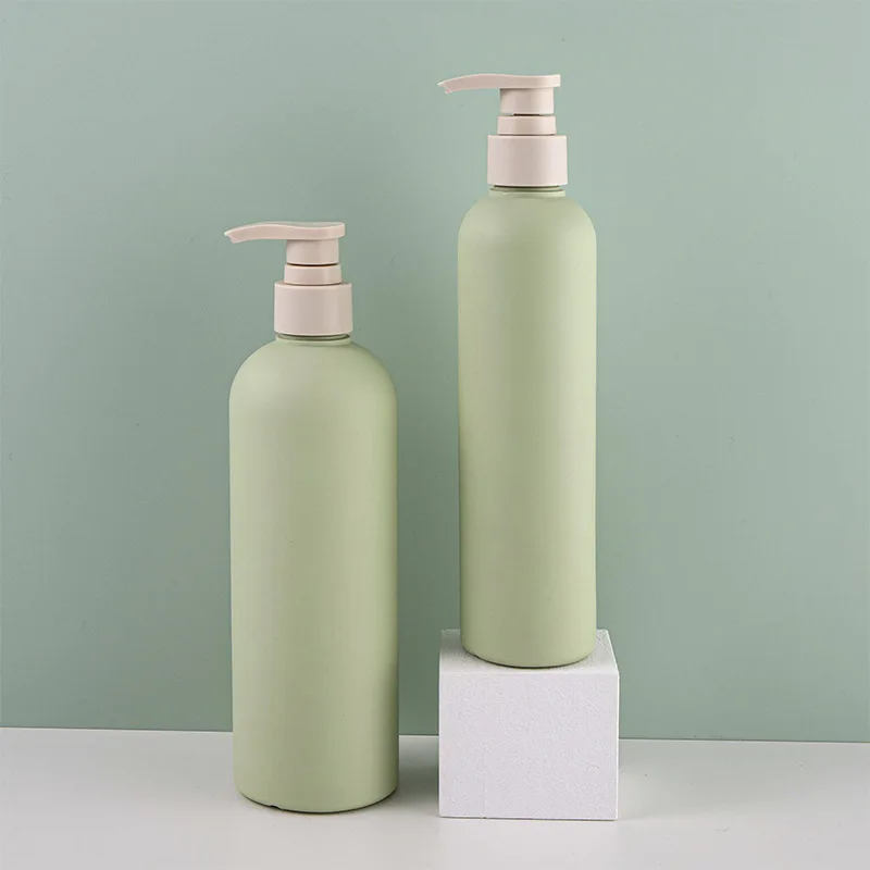 

200ml/300ml/500ml Avocado Green Empty Plastic Pump Lotion Shampoo Bottle High-end Cosmetics Bottles Acrylic Pump Head Refillable