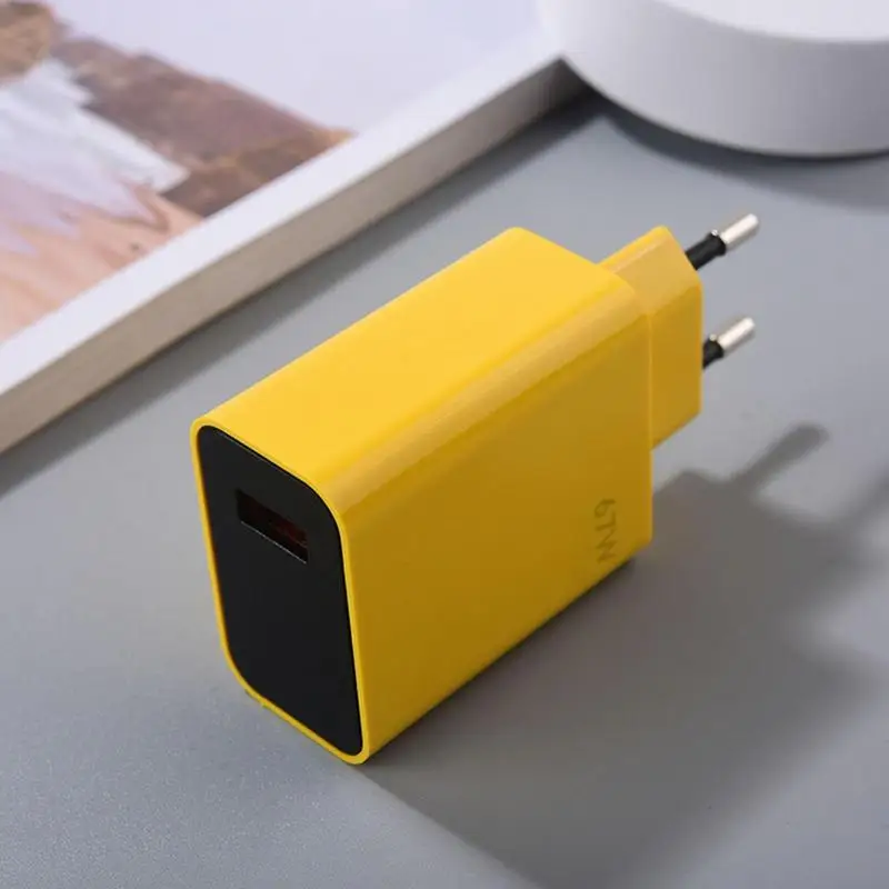 67 W Charger Plug Set Elbow Design Super Fast Wall Charger With Smart Chip And Type C Cable Power Adapter With Folding Plug