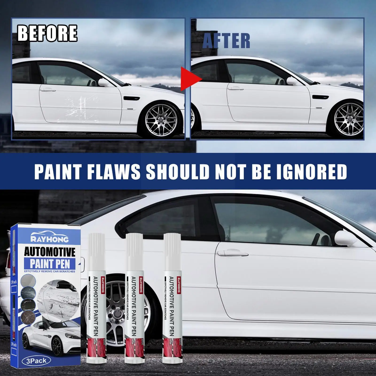 

Car Scratch Repair Pen Care Special Scratch Remover Mending Scratch Pen Car Maintenance 3pcs Painting Coat Pen Special Pain N1P8