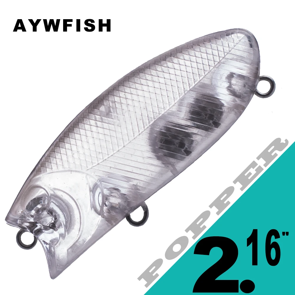 AYWFISH 20 шт./лот, 2,16 дюйма, 9 г, маленькая плавающая искусственная жесткая приманка, погремушка внутри, мини-Поппер, неокрашенные рыболовные приманки, корпус для «сделай сам»