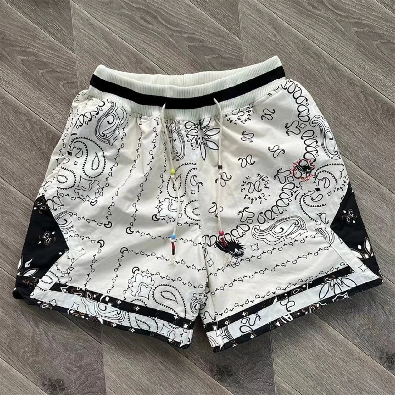 

T S Cactus Jack Cashew Flower Sports Shorts 1:1 High Street Loose Drawstring Sports Shorts
